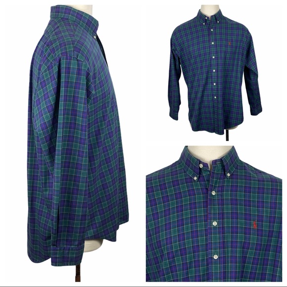 Ralph Lauren Blake Cotton Plaid Button Down XL - Picture 1 of 9